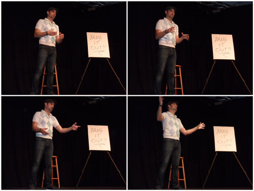 B.J. Caplli presenting how to Bang It Out.